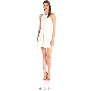 Parker white on white textured white dress